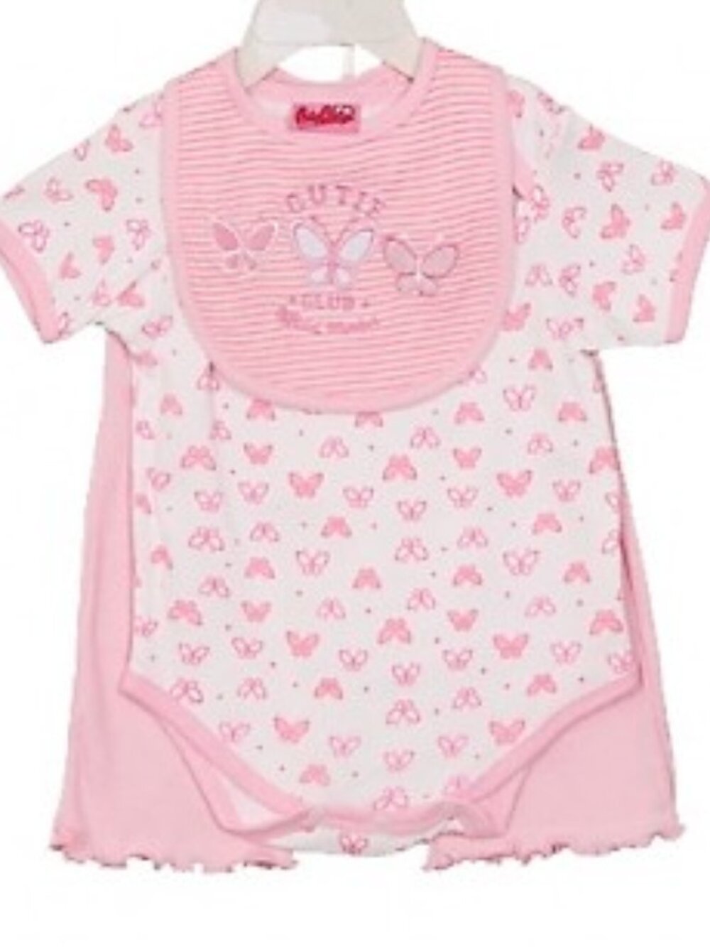 Only Girls - Baby Girls' 3-Pc Butterfly Onesie Set